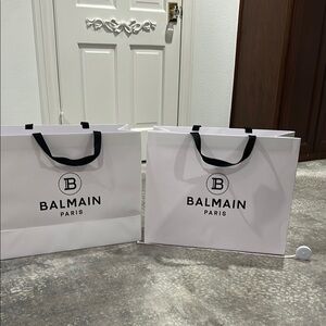 Balmain Paris White Shopping Bags 2